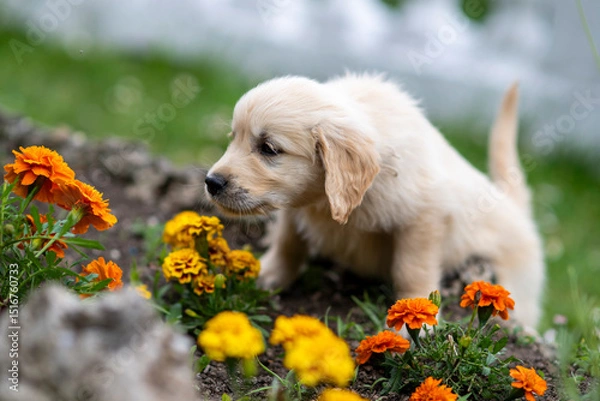 Obraz CUCCIOLI GOLDEN RETRIVER