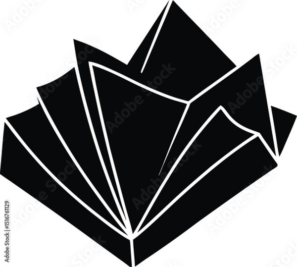 Fototapeta Folded Pocket Square Icon: A sophisticated graphic representation of a folded pocket square, ideal for fashion, style, and elegance-themed projects.  The minimalist design exudes class and refinement.