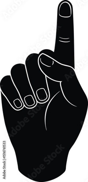 Fototapeta Precision Pointer: A meticulously crafted illustration of a hand pointing upwards, its index finger extended with unwavering focus and intention, symbolizing direction and guidance.