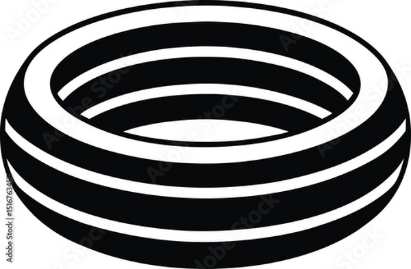Fototapeta Bold Black Tire: A detailed shot of a tire shows its circular shape and tread pattern, which indicates a product designed for speed and function. A strong industrial piece.
