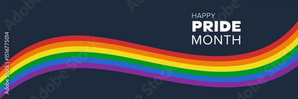 Obraz LGBT rainbow flag banner. Pride Month design concept. Gay parade celebration. Vector illustration	