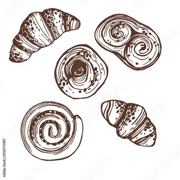 Obraz Hand-drawn buns.  Vector sketch illustration.  