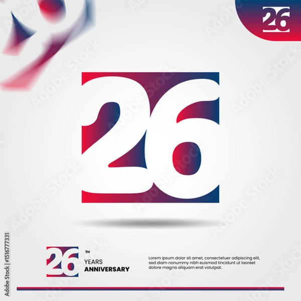 Obraz 26th anniversary logo design