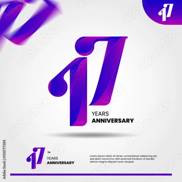 Obraz 17th anniversary logo design