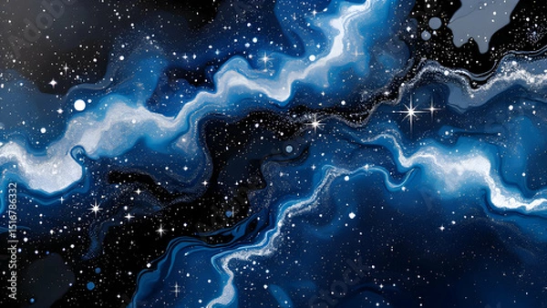 Fototapeta Cosmic Nebula Swirl: Dark Blue White Silver Galaxy Art.
Ethereal Space Design: Abstract Cosmic Flow Pattern.
Dreamy Star Art: Dark Blue Silver Nebula Texture.
