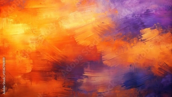 Fototapeta Abstract Orange and Purple Hues A Textured Background of Vivid Brushstrokes and Dynamic Color Blends