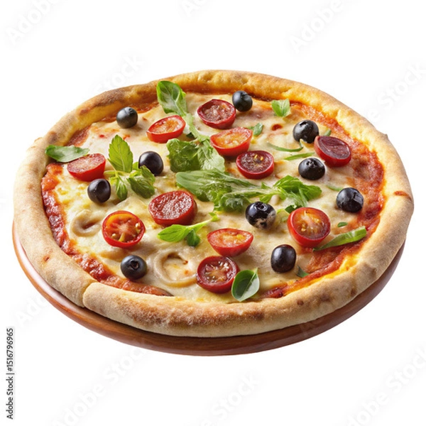 Obraz Delicious pizza slice on a transparent background Generative AI