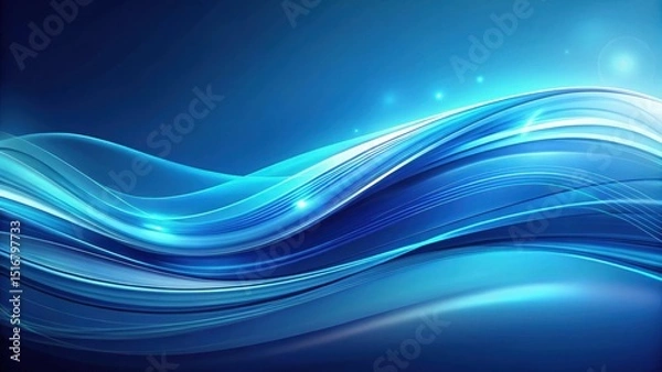 Fototapeta Abstract Blue Waveform Design Serene Curves and Glowing Lines for Digital Backgrounds
