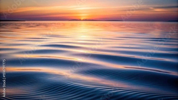 Fototapeta Serene Sunset Hues Reflected on Gently Undulating Water Surface
