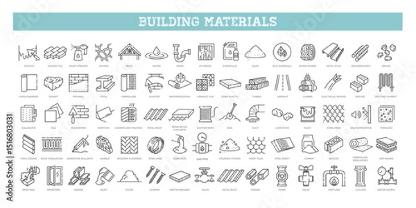 Obraz Building materials icons