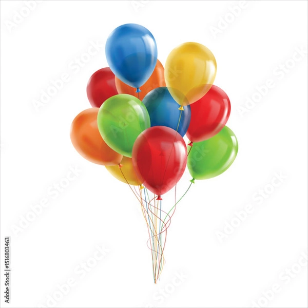 Obraz colorful balloons collection isolated on white background
