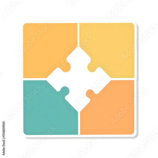 Fototapeta Colorful Puzzle Pieces in Abstract Design