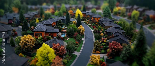 Obraz Autumn Miniature Model Neighborhood