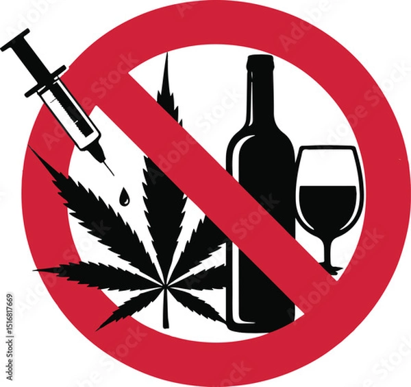 Obraz No drugs and alcohol sign