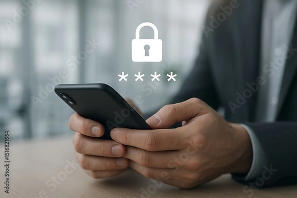 Obraz Mobile phone security password protection
