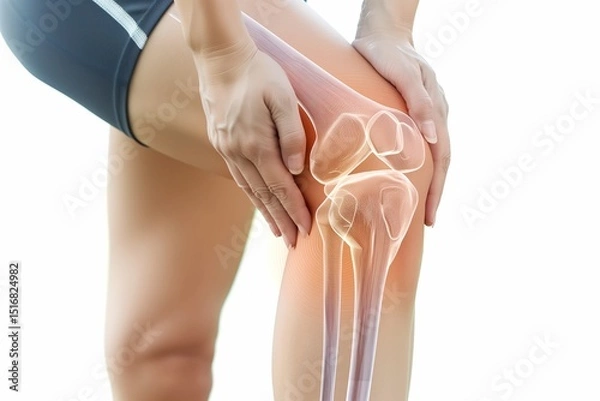 Obraz A woman's leg with pain in the knee