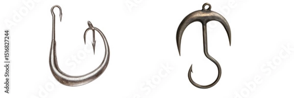 Obraz  Set of a Fishing hook, isolated on transparent background. 