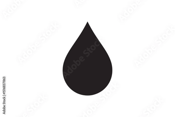 Fototapeta Tear drop frame silhouette vector art illustration on white background