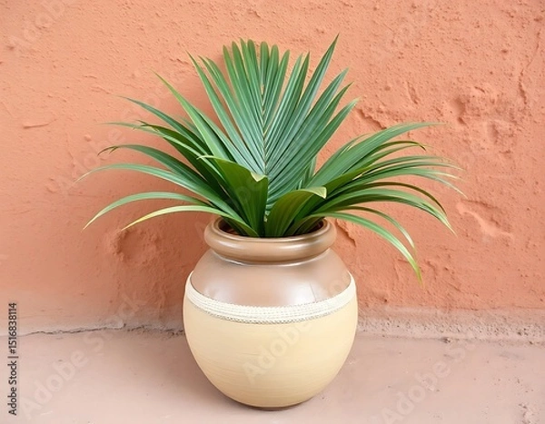 Obraz Elegant Potted Palm A Touch of Nature in a Warm Setting