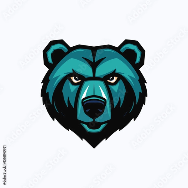 Fototapeta Bold Tiger Face Mascot Illustration with Intense Look for Gaming Identity and Apparel Artwork