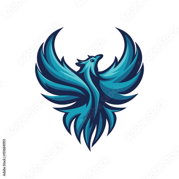 Fototapeta Creative Phoenix Bird Logo Design with Bold Lines and Dynamic Shapes for Gaming, Business, and Merchandise Branding