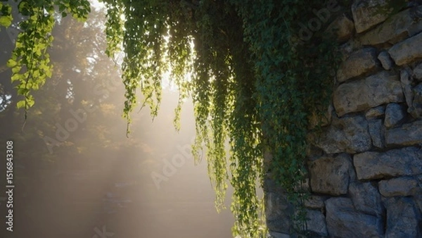 Obraz sun rays in the forest