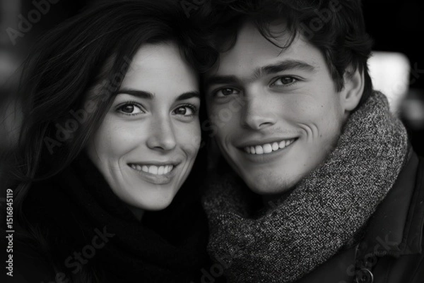 Obraz Smiling couple sharing a joyful moment