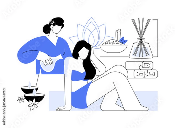 Obraz Ayurveda retreat isolated cartoon vector illustrations.