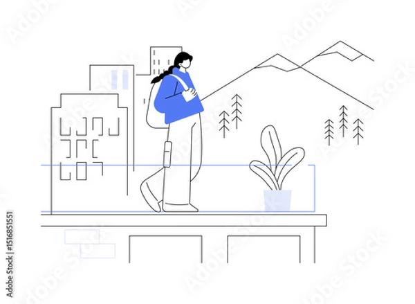 Obraz City view isolated cartoon vector illustrations.
