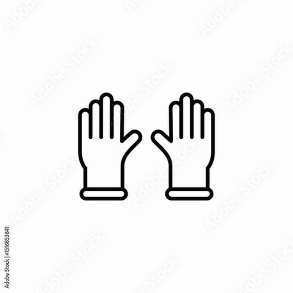 Fototapeta medical gloves icon sign vector