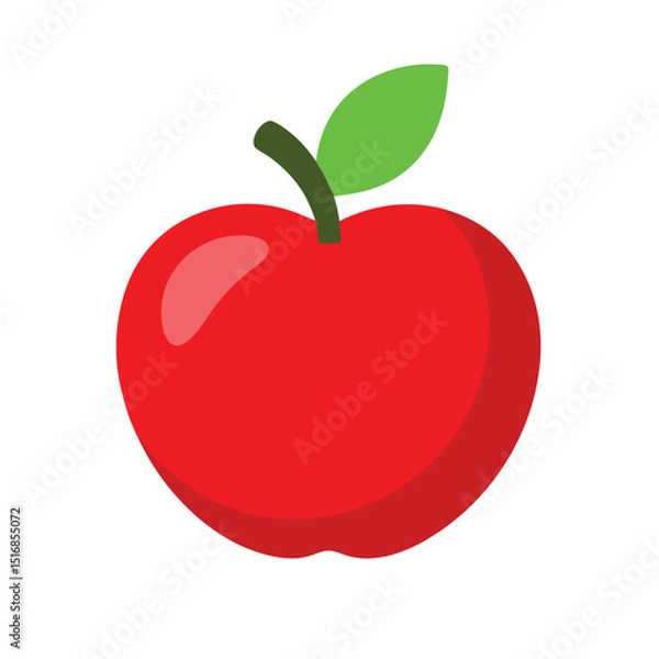 Fototapeta Apple Fruit Vector Icon on white background.