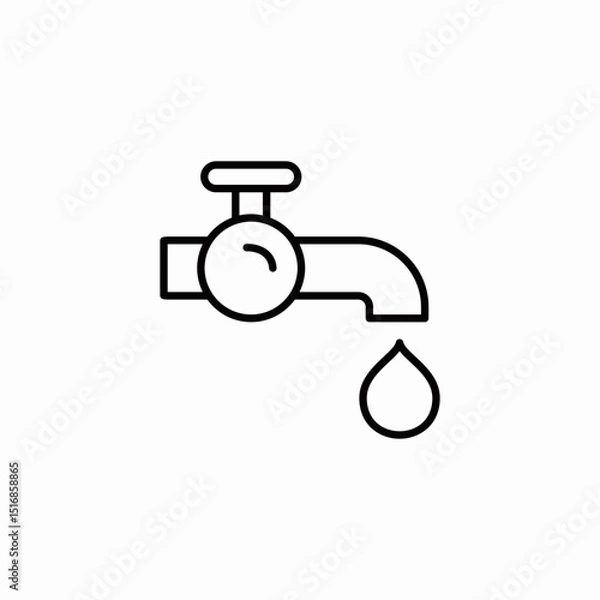 Obraz water tap drop icon sign vector
