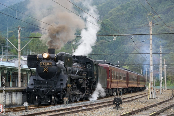 Obraz 秩父鉄道のC58蒸気機関車