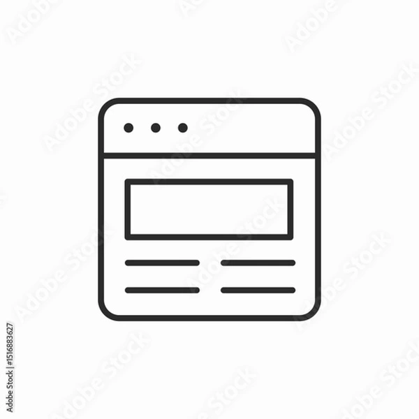 Fototapeta browser wireframe layout icon sign vector