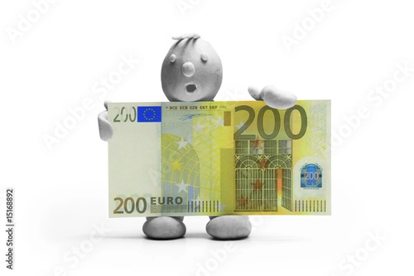 Obraz Mann Knete Geld Euro