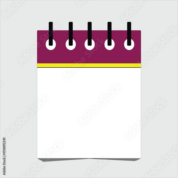 Fototapeta Colorful Calendar icon. Highlighted day on the calendar. Copy space, flat vector illustration. 