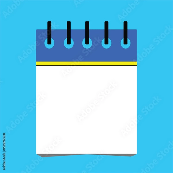 Fototapeta Colorful Calendar icon. Highlighted day on the calendar. Copy space, flat vector illustration. 