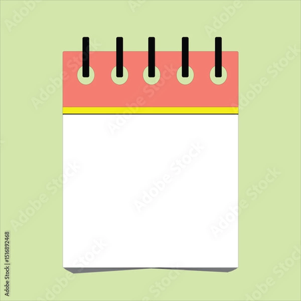 Fototapeta Colorful Calendar icon. Highlighted day on the calendar. Copy space, flat vector illustration. 