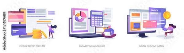 Obraz Business Expense, Billing Solutions abstract concept vector illustrations.