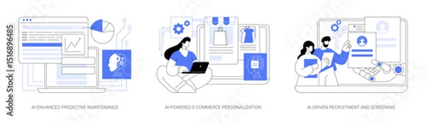 Obraz AI-optimized soft and apps abstract concept vector illustrations.