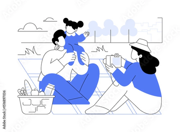 Obraz Picnic time isolated cartoon vector illustrations.