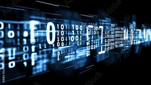 Fototapeta Abstract binary code stream