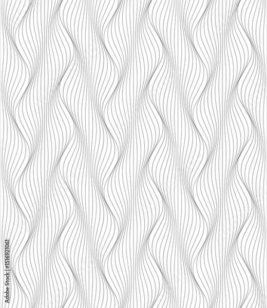 Fototapeta Vector seamless texture. Modern geometric background.  Grid with wavy lines.