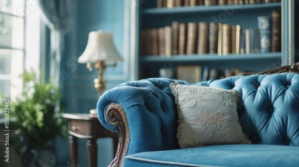 Fototapeta Couch in a Library