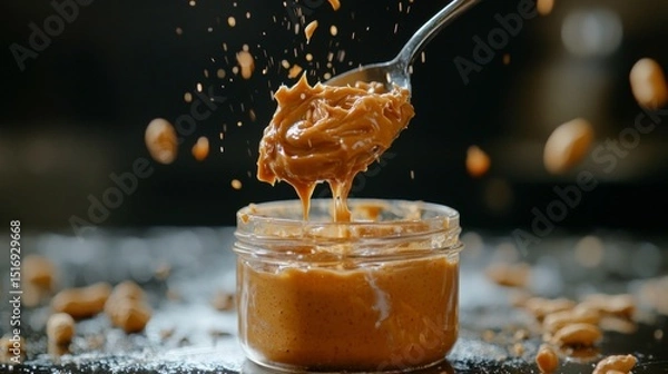 Fototapeta Peanut Butter Making Process