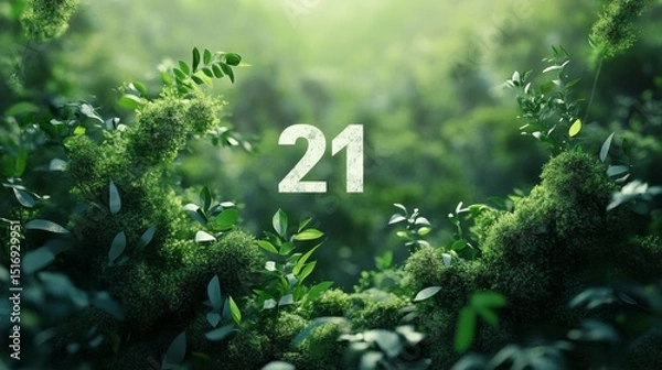 Fototapeta Number 21 in a Forest