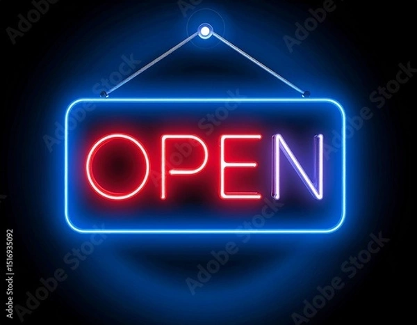 Obraz neon open sign