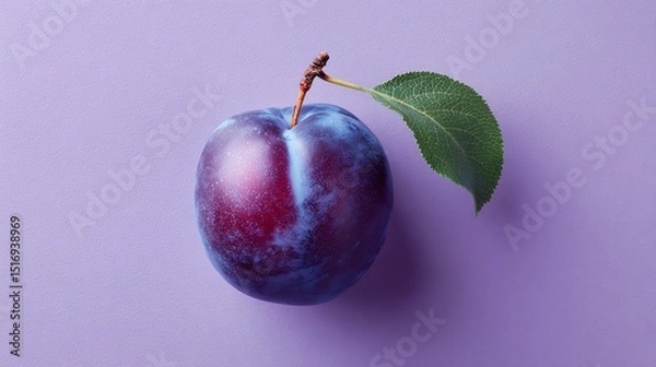 Obraz plum on purple background, closeup