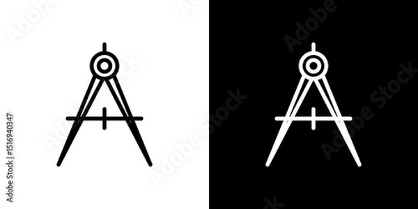 Obraz Drafting compass icon symbol concept for graphic design, Website, UI. Svg
