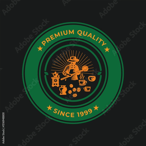 Obraz Restaurant coffee logo design full vector file isolated background